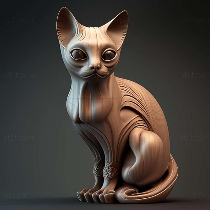 3D model Traditional Siamese cat (STL)